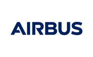 L'image montre le logo AIRBUS avec le mot AIRBUS écrit en lettres majuscules bleu foncé en gras sur un fond transparent.