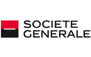Logo de la Société Générale composé d'un carré rouge et noir avec une ligne horizontale blanche, à côté des mots « SOCIETE GENERALE » en lettres majuscules noires et grasses.