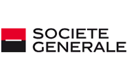 Logo de la Société Générale composé d'un carré rouge et noir avec une ligne horizontale blanche, à côté des mots « SOCIETE GENERALE » en lettres majuscules noires et grasses.